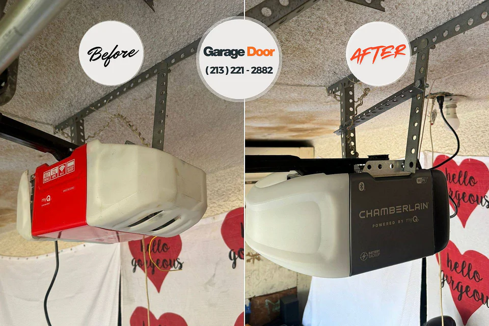Before and after: garage door installation Cross City, FL
